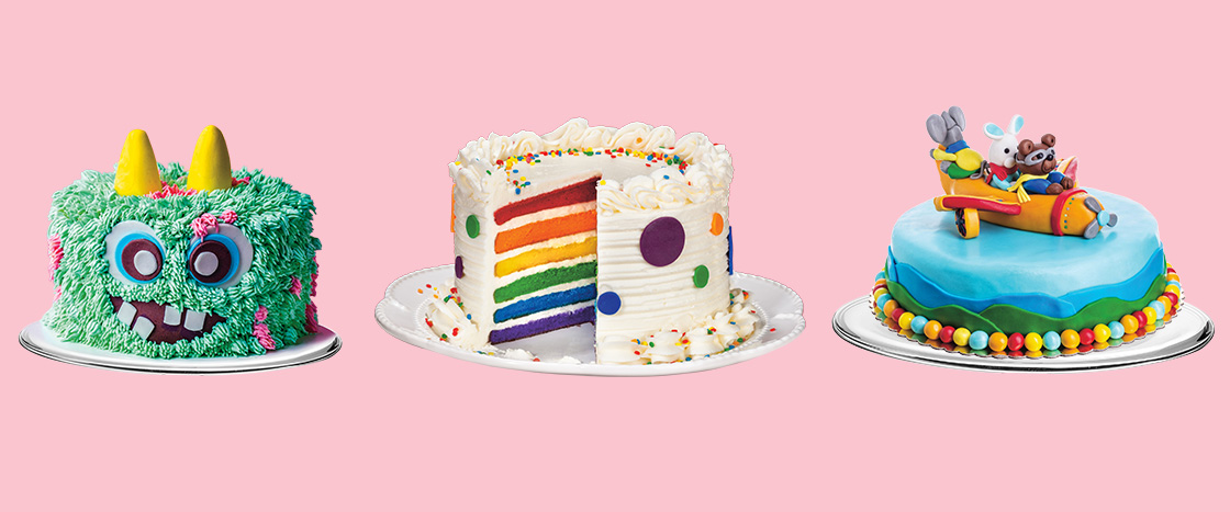 Image of three creative and colorful cakes